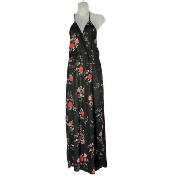 Le Lis Black Floral Open Back Jumpsuit M - Picture 3 of 6
